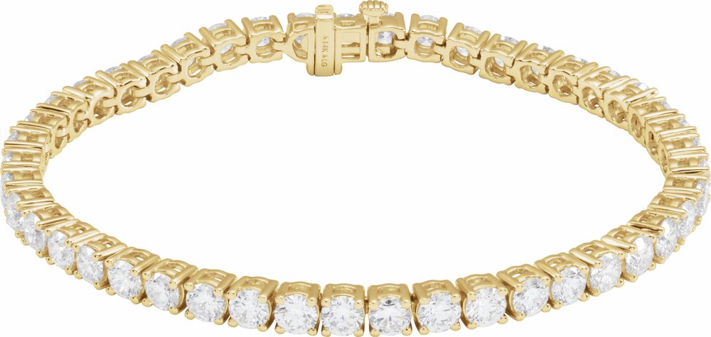14K Yellow Gold 9 CTW Lab-Grown Diamond Line 7" Bracelet