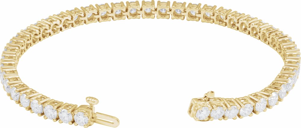 14K Yellow Gold 8 CTW Lab-Grown Diamond Line 7" Bracelet