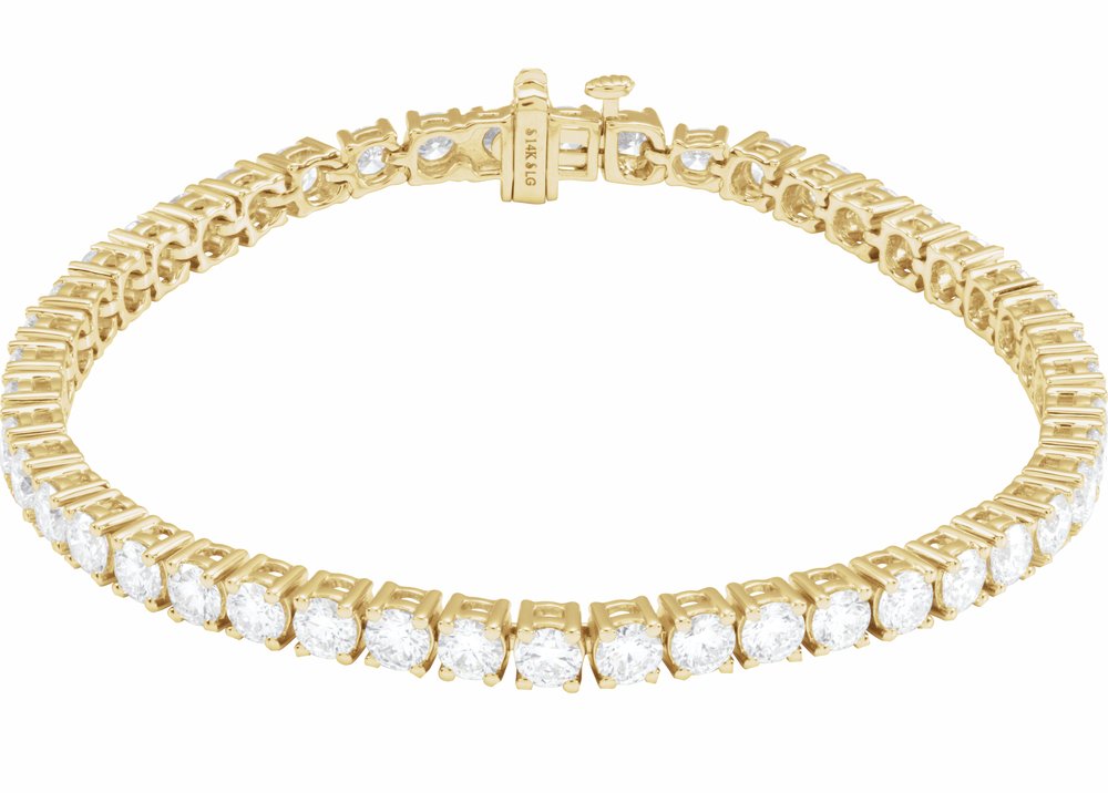 14K Yellow Gold 8 CTW Lab-Grown Diamond Line 7" Bracelet
