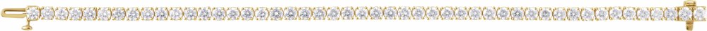 14K Yellow Gold 7 CTW Lab-Grown Diamond Line 7" Bracelet