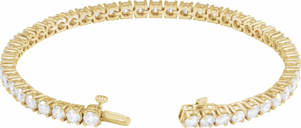 14K Yellow Gold 7 CTW Lab-Grown Diamond Line 7" Bracelet