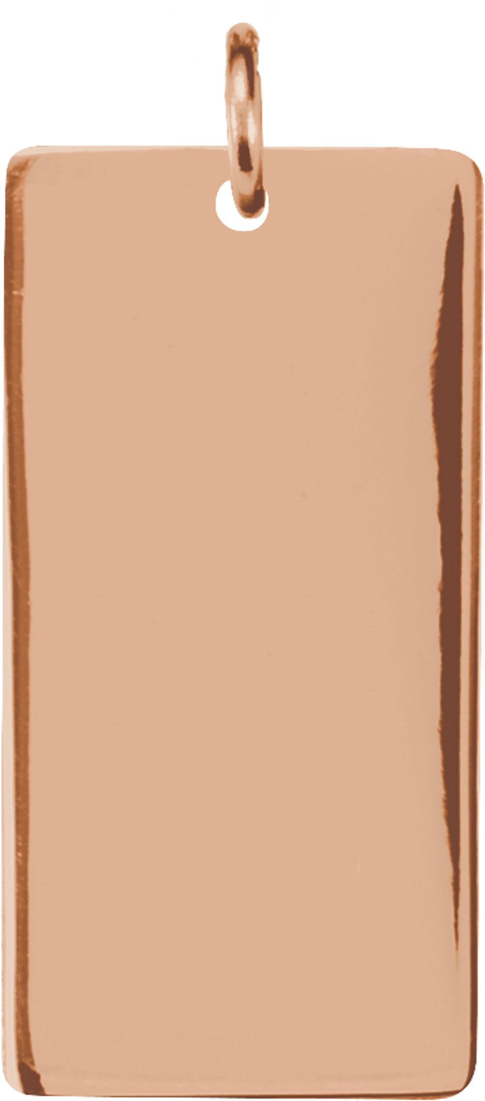14K Rose Gold Be Posh® Engravable Rectangle Pendant