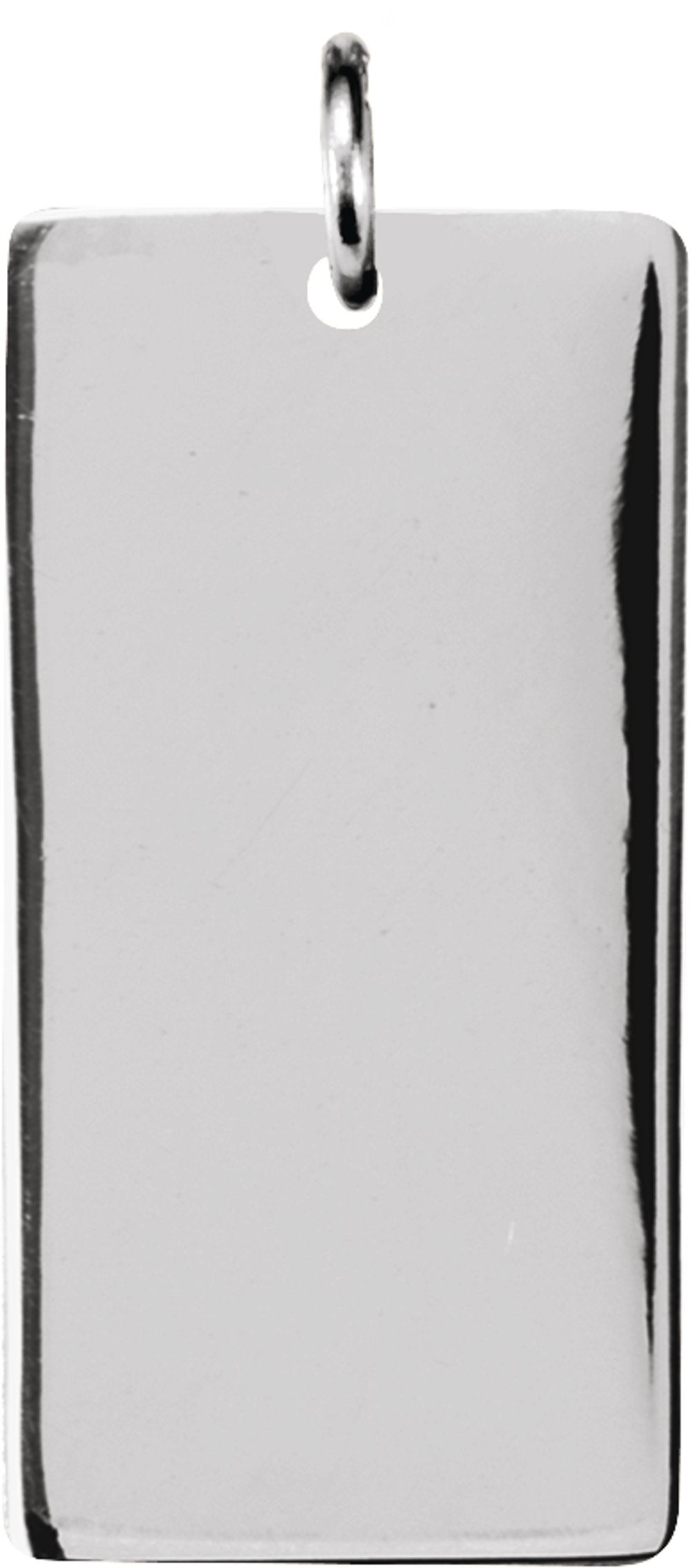 Sterling Silver Be Posh® Engravable Rectangle Pendant