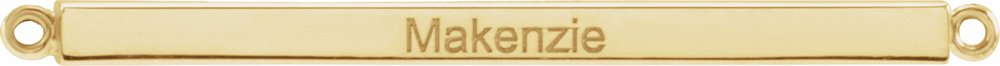 14K Yellow Gold Engravable Four-Sided Bar Necklace Center