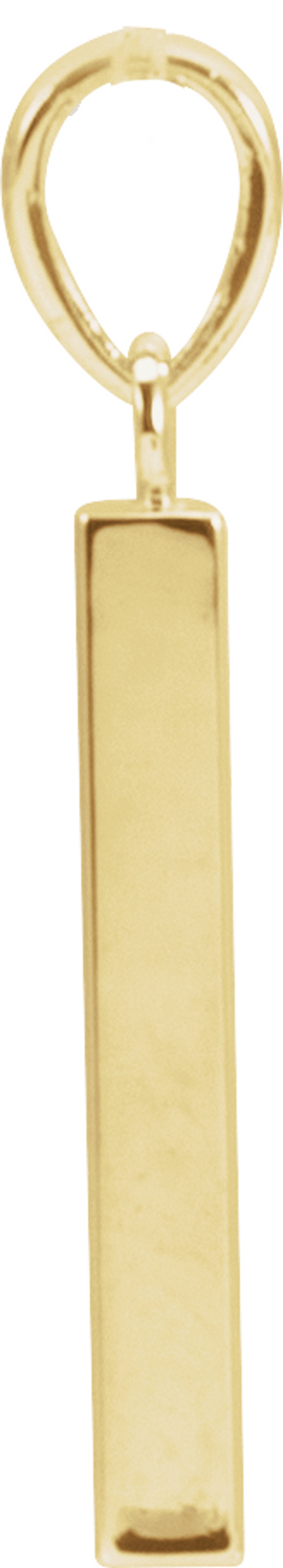14K Yellow Gold Engravable Four-Sided Bar Pendant