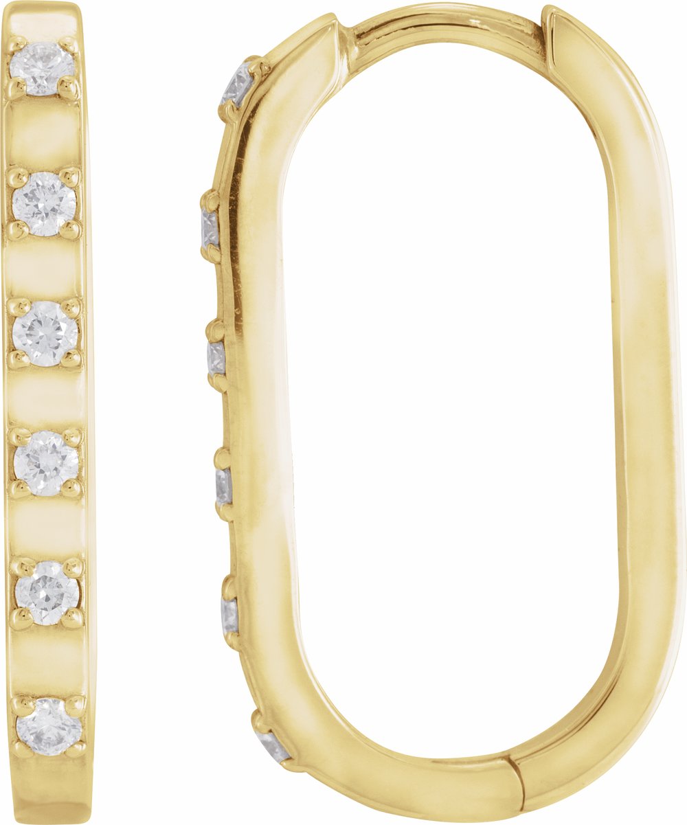 14K Yellow Gold 1/6 CTW Natural Diamond 19.5 mm Hoop Earrings