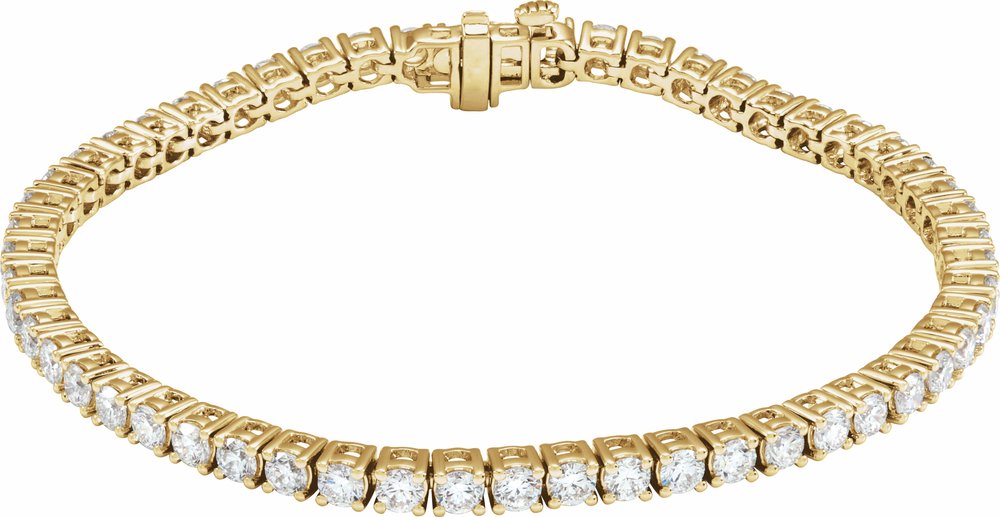 14K Yellow Gold 5 CTW Lab-Grown Diamond Line 7" Bracelet