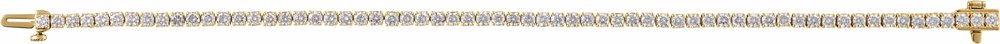14K Yellow Gold 4 CTW Lab-Grown Diamond Line 7" Bracelet