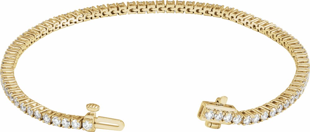 14K Yellow Gold 3 CTW Lab-Grown Diamond Line 7" Bracelet