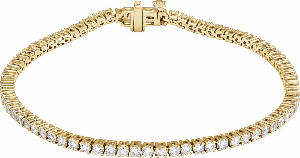 14K Yellow Gold 3 CTW Lab-Grown Diamond Line 7" Bracelet