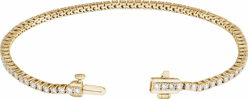 14K Yellow Gold 2 CTW Lab-Grown Diamond Line 7" Bracelet