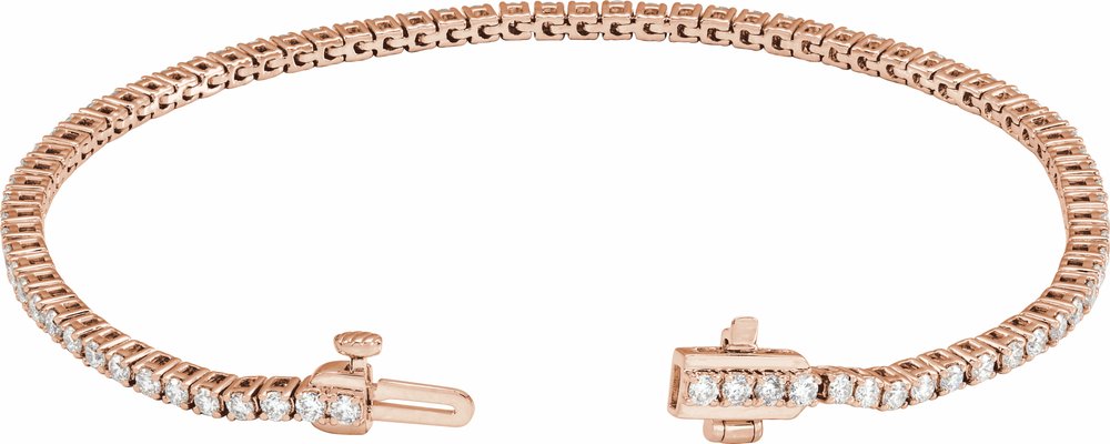 14K Rose 2 CTW Lab-Grown Diamond Line 7" Bracelet