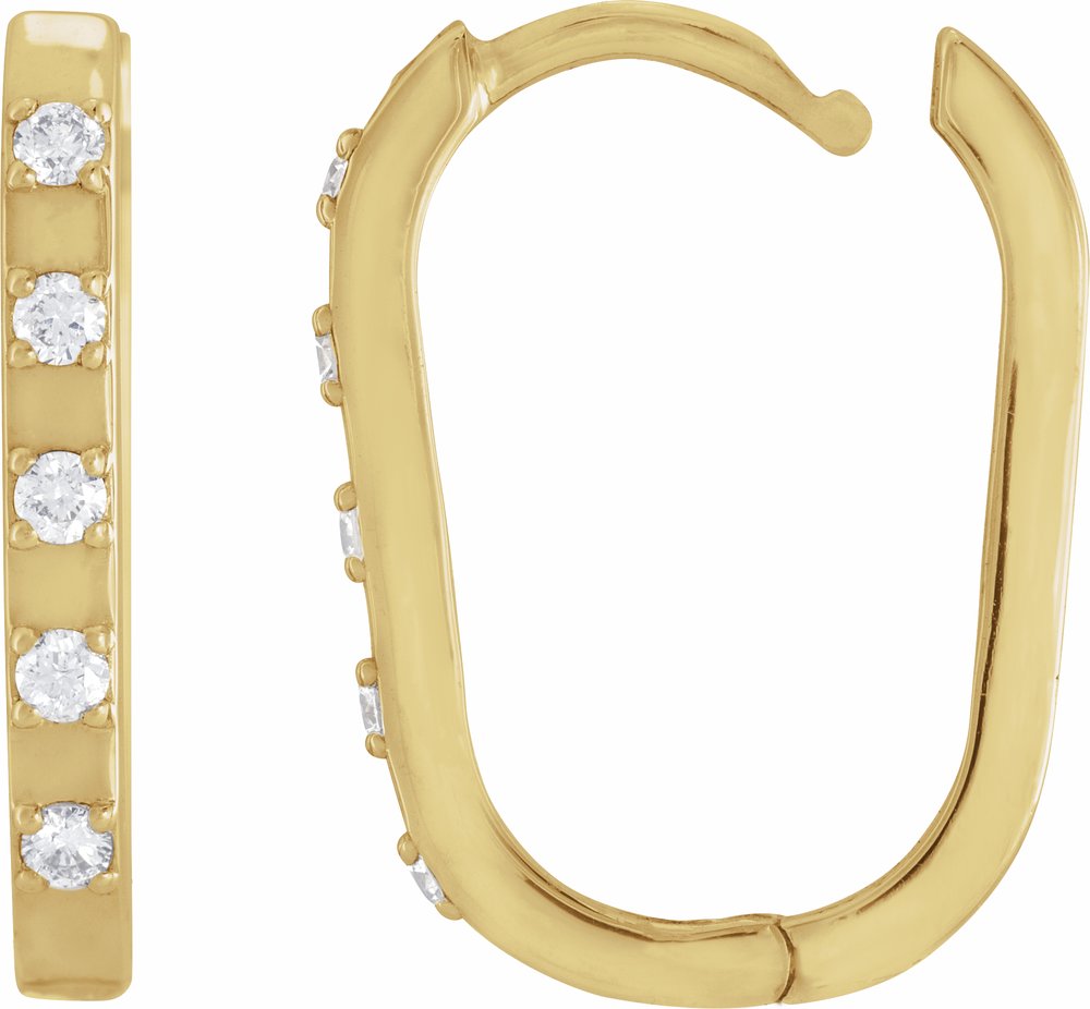 14K Yellow Gold 1/8 CTW Natural Diamond 17.25 mm Hoop Earrings