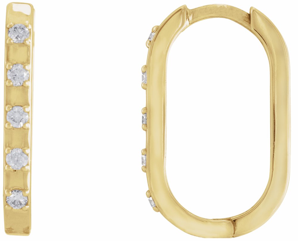 14K Yellow Gold 1/8 CTW Natural Diamond 17.25 mm Hoop Earrings