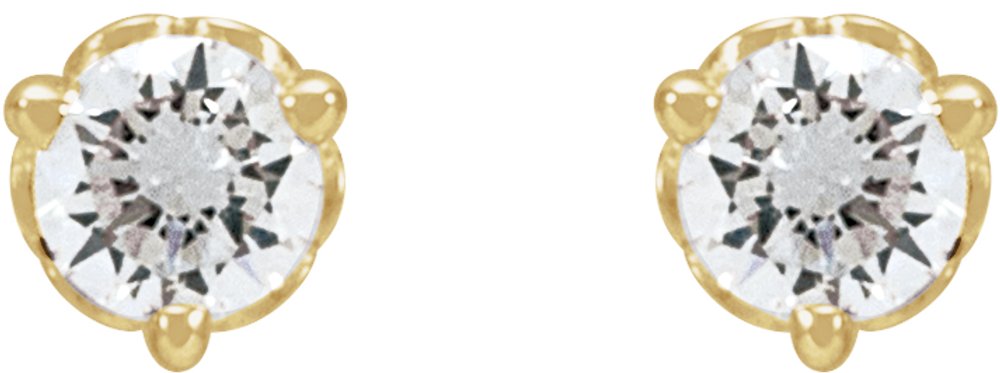 14K Yellow 1/5 CT Lab-Grown Diamond Scroll Earrings