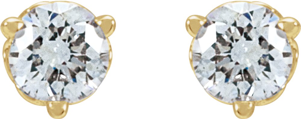 14K Yellow 1/3 CT Lab-Grown Diamond Scroll Earrings