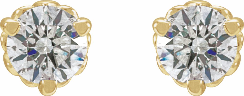 14K Yellow Gold 1/3 CTW Lab-Grown Diamond Fleur-de-Lis Earrings