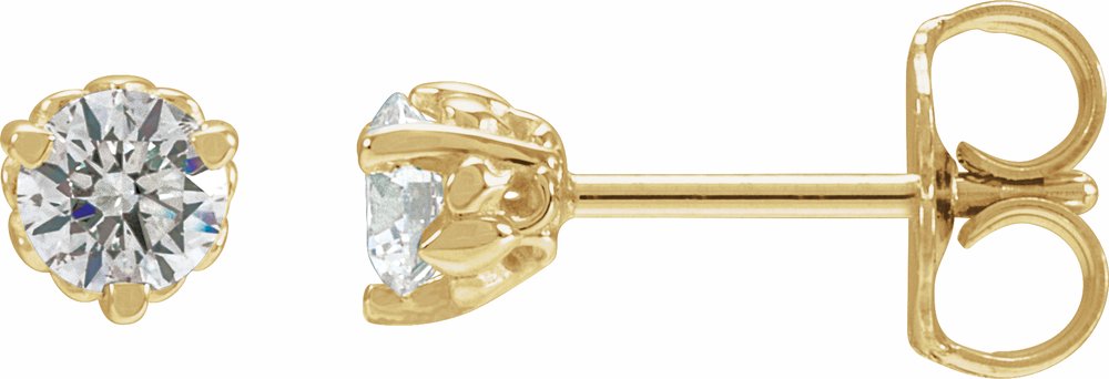 14K Yellow Gold 1/3 CTW Lab-Grown Diamond Fleur-de-Lis Earrings