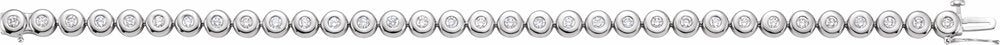 14K White Gold 2 CTW Natural Diamond Bezel-Set Line 7" Bracelet