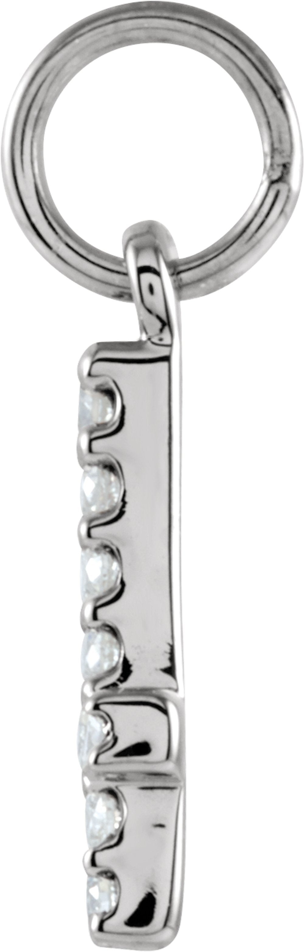 14K White Gold .07 CTW Natural Diamond Numeral 4 Charm/Pendant