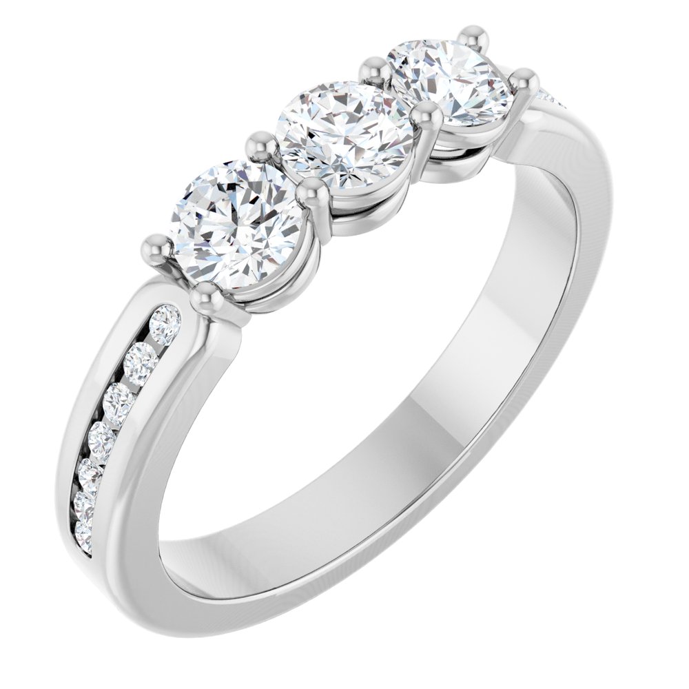 14K White 3/4 CTW Lab-Grown Diamond Anniversary Band