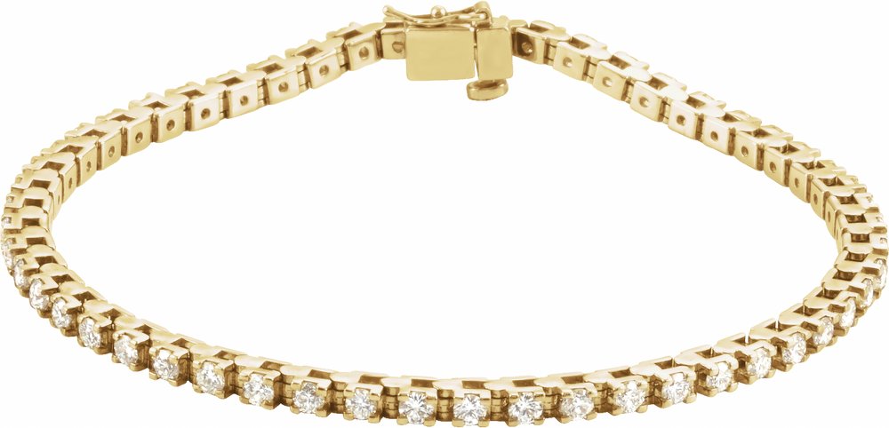 14K Yellow Gold 2 1/8 CTW Natural Diamond Line 7" Bracelet