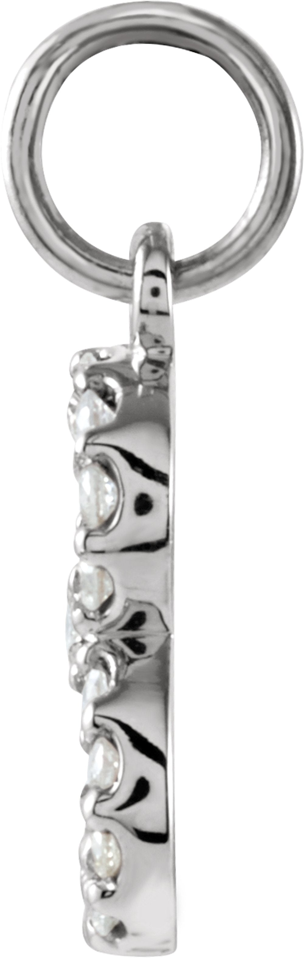 14K White Gold .06 CTW Natural Diamond Numeral 3 Charm/Pendant