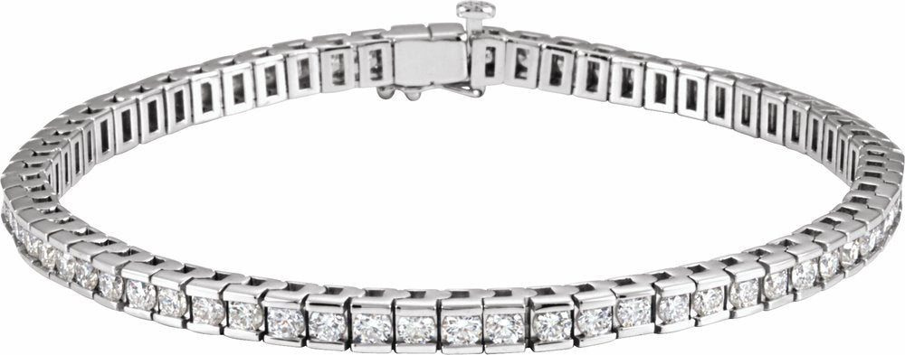 14K White Gold 4 CTW Lab-Grown Diamond Line 7 1/4" Bracelet