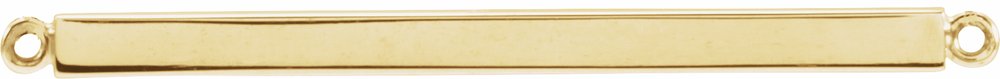 14K Yellow Gold Engravable Four-Sided Bar Necklace Center