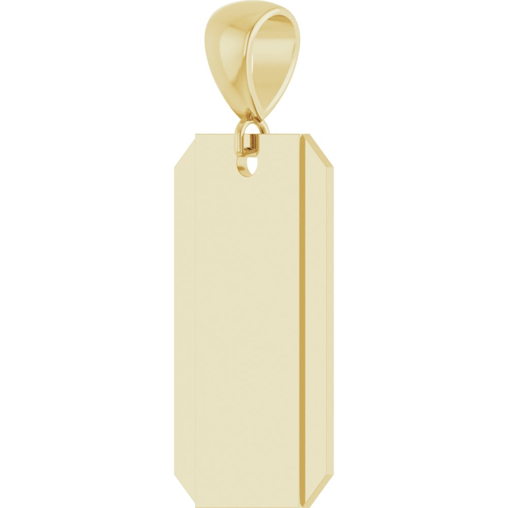 14K Yellow Gold Engravable Dog Tag Pendant