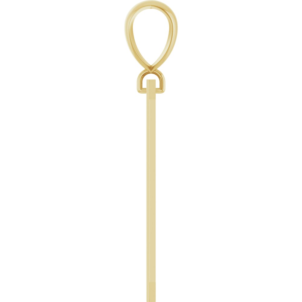 14K Yellow Gold Engravable Dog Tag Pendant