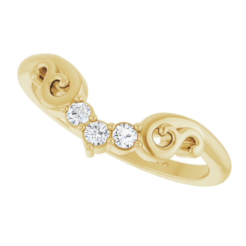 14K Yellow .08 CTW Lab-Grown Diamond Contour Band