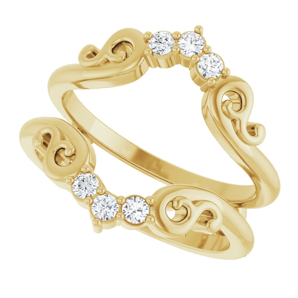 14K Yellow Gold 1/5 CTW Natural Diamond Ring Guard