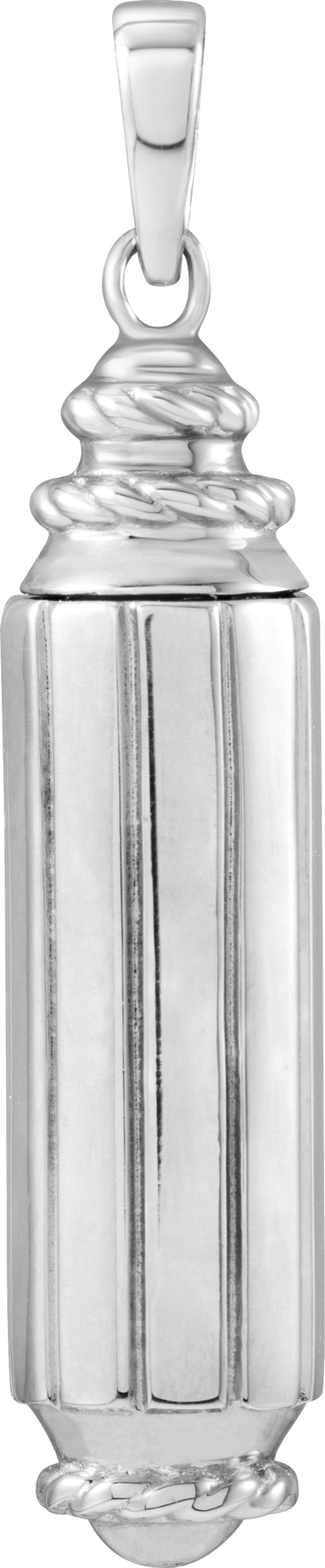 Sterling Silver Cylinder Ash Holder Pendant