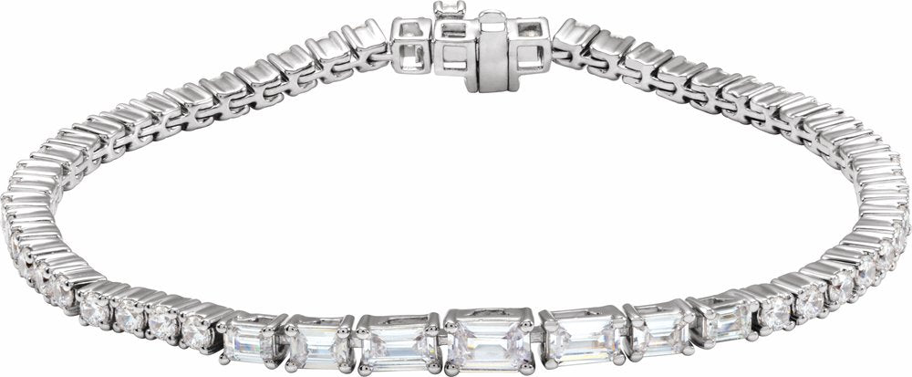 14K White Gold 4 5/8 CTW Lab-Grown Diamond Line 7" Bracelet