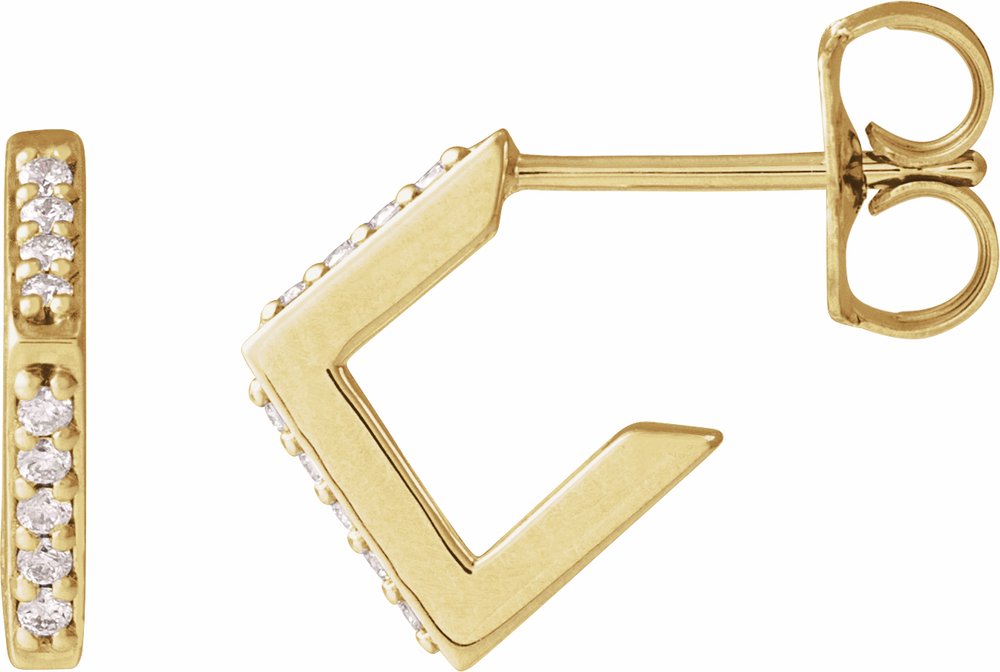 14K Yellow Gold .07 CTW Natural Diamond Geometric Earrings