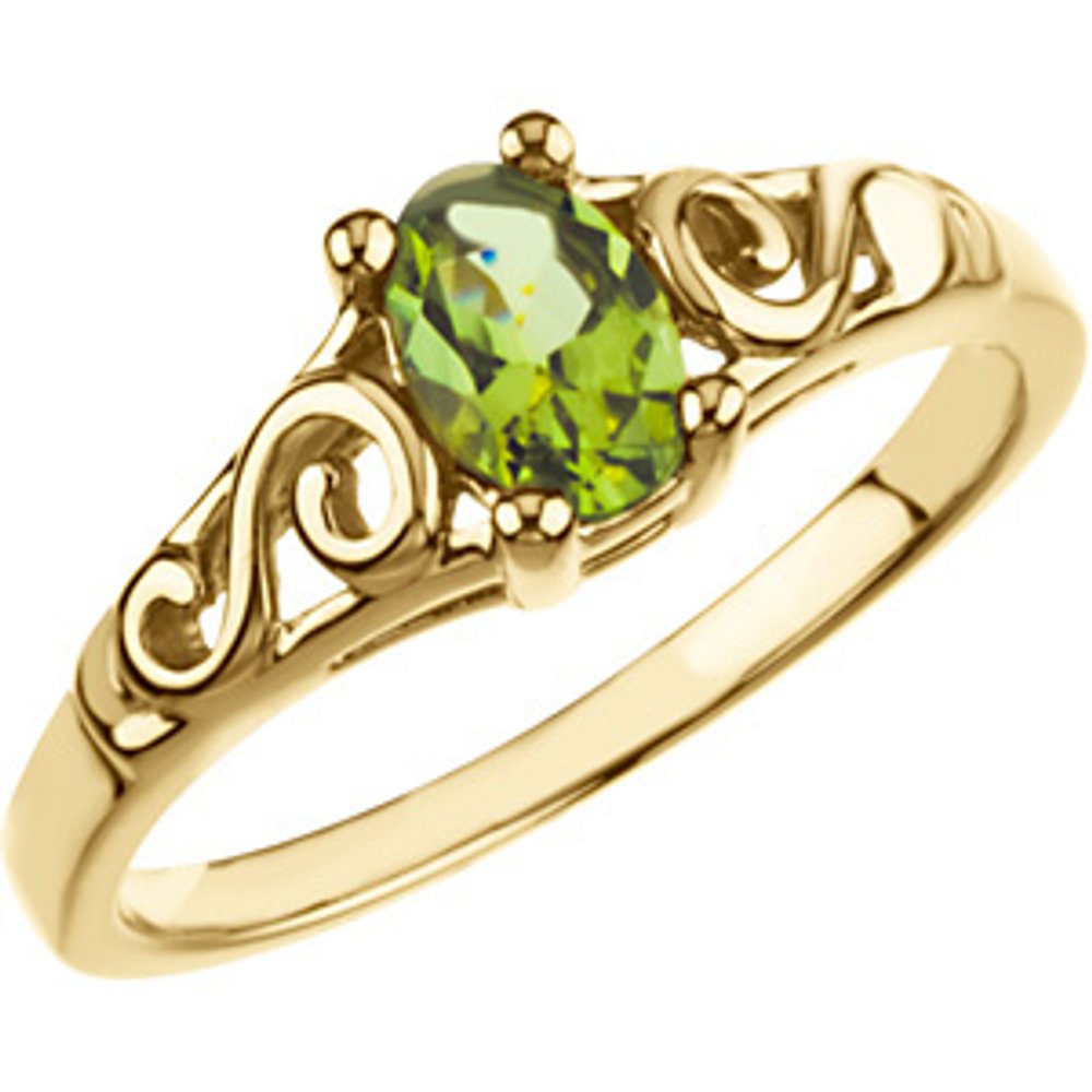 14K Yellow August Imitation Birthstone Ring