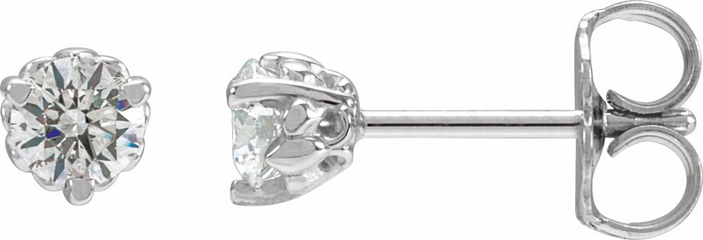 14K White Gold 1/3 CTW Lab-Grown Diamond Fleur-de-Lis Earrings