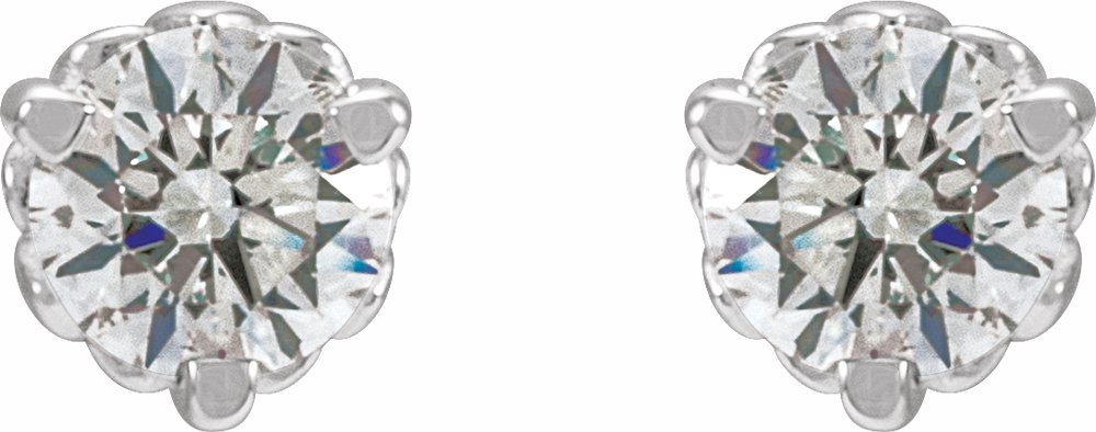 14K White Gold 1/3 CTW Lab-Grown Diamond Fleur-de-Lis Earrings
