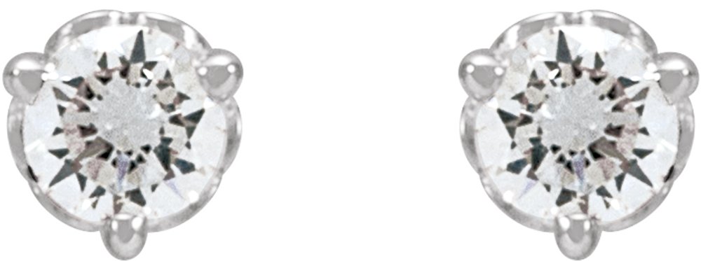 14K White 1/5 CT Lab-Grown Diamond Scroll Earrings