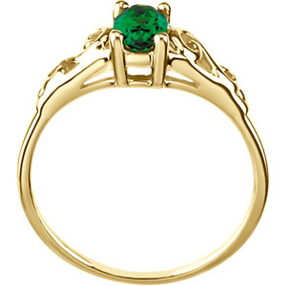 14K Yellow May Imitation Birthstone Ring