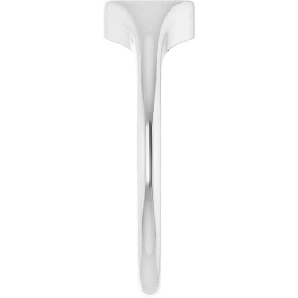 14K White Engravable Round Signet Ring