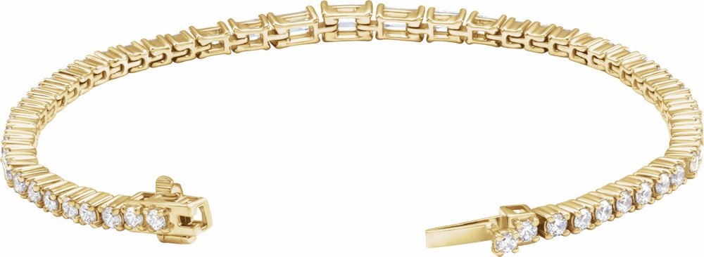 14K Yellow Gold 4 5/8 CTW Lab-Grown Diamond Line 7" Bracelet