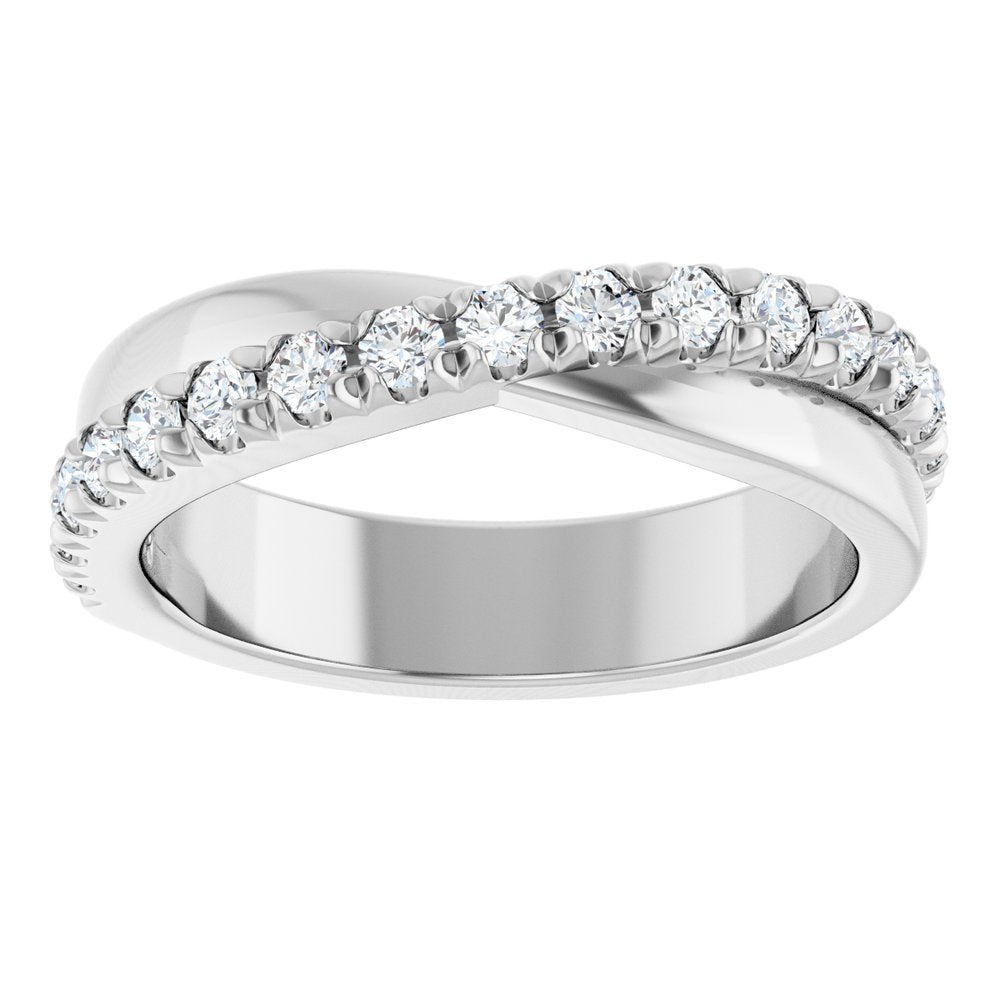14K White 1/2 CTW Natural Diamond Anniversary Band