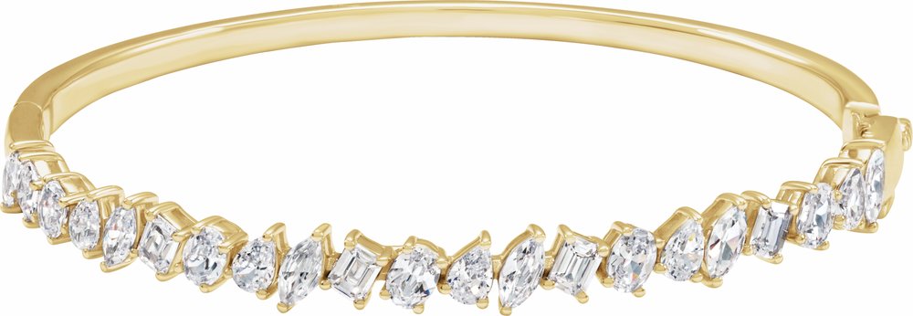 14K Yellow Gold 4 1/5 CTW Lab-Grown Diamond Bangle 7" Bracelet