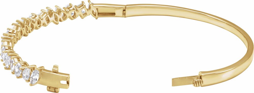 14K Yellow Gold 4 1/5 CTW Lab-Grown Diamond Bangle 7" Bracelet