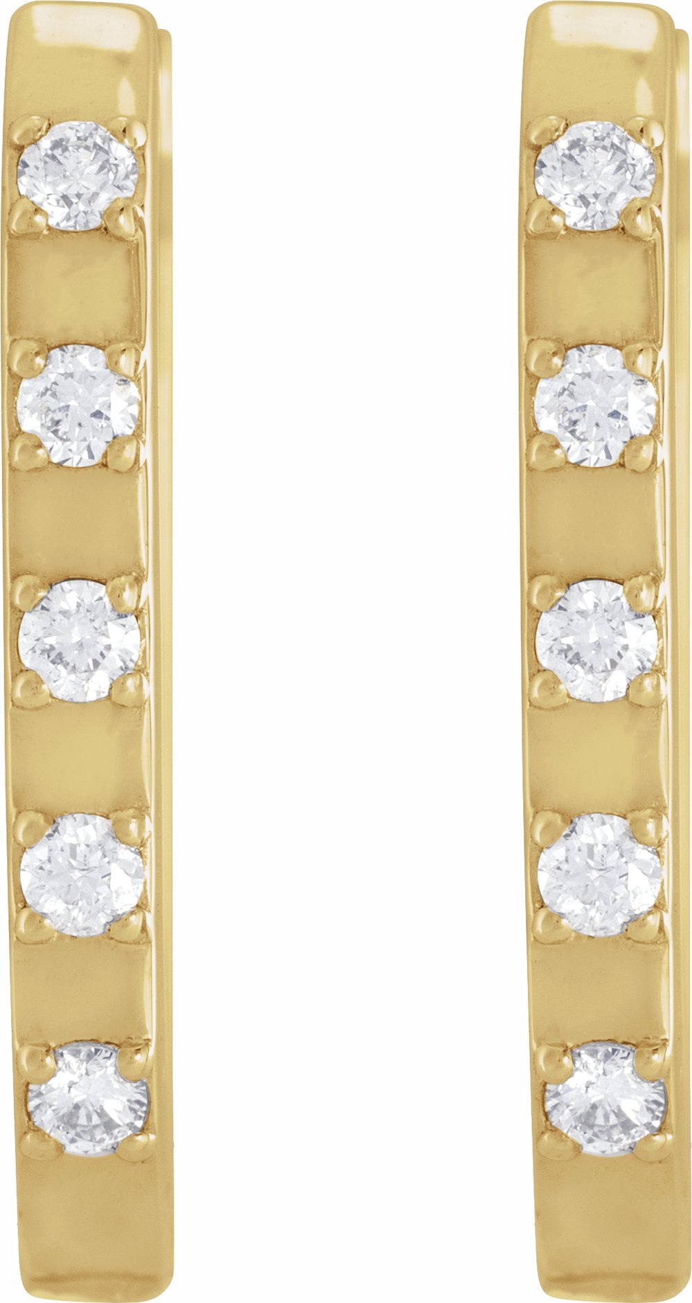 14K Yellow Gold 1/8 CTW Natural Diamond 17.25 mm Hoop Earrings