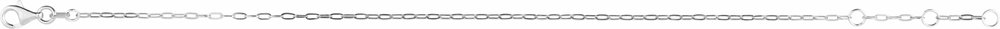 14K White Gold 1.25 mm Paperclip-Style 6 1/2-7 1/2" Chain