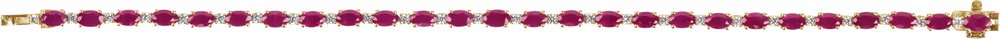 14K Yellow Gold Lab-Grown Ruby & 5/8 CTW Lab-Grown Diamond Line 7" Bracelet