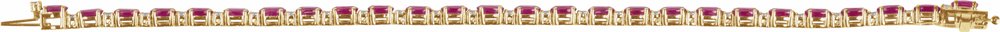 14K Yellow Gold Lab-Grown Ruby & 5/8 CTW Lab-Grown Diamond Line 7" Bracelet